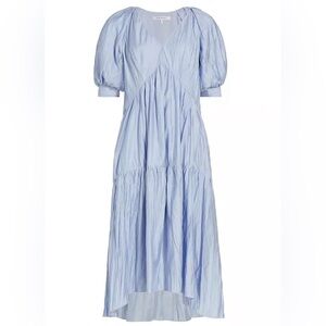 Frame Sky Blue High Puff Sleeve Dress